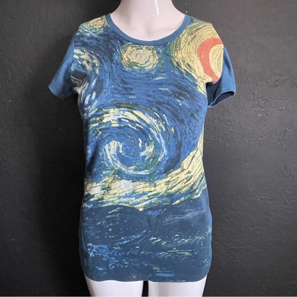 Van Gogh painting A Starry Night T shirt  cotton